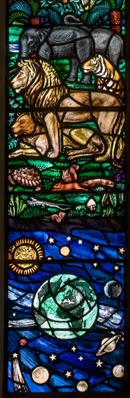 Detail from The Redemption of Creation window by M. E. Aldrich Rope, Church of St Chad, Far Headlingley, Leeds Detail from The Redemption of Creation window by M. E. Aldrich Rope, Church of St Chad, Far Headlingley, Leeds | Photo: Peter Hildebrand