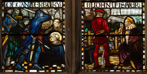 Margaret Rope, detail of west window (1910), Shrewsbury Roman Catholic Cathedral, Shropshire. Margaret Rope, detail of west window (1910), Shrewsbury Roman Catholic Cathedral, Shropshire. | Photo: Peter Hildebrand