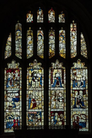 Scenes from the Life of the Virgin Mary (1498, restored 1872), Lady Chapel east window, Church of All Saints, Gresford. | Photo: Peter Hildebrand
