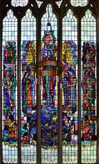W. T. Carter Shapland, north transept window (1960), Church of St Mary, Stoke Newington, London. | Photo: Jane Brocket