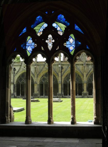 A J McCaffrey, the Willet window (2014), Cloisters of Canterbury Cathedral. | Photo: The Chapter, Canterbury Cathedral