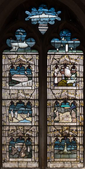 C. P. Allix and Curtis, Ward & Hughes, second window from the west, north nave (1919-20), Church of St Mary, Swaffham Prior, Cambridgeshire. | Photo: Peter Hildebrand