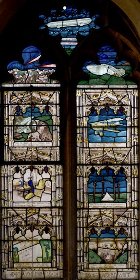 C. P. Allix and Curtis, Ward & Hughes, western most window, north nave (1919-20), Church of St Mary, Swaffham Prior, Cambridgeshire. | Photo: Chris Parkinson