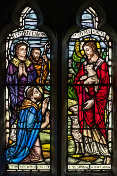 Bryan Tobias Evans and Celtic Studios, nave north window (1961), Church of St David, Betws, Ammanford, Carmarthenshire. | Photo: Peter Hildebrand