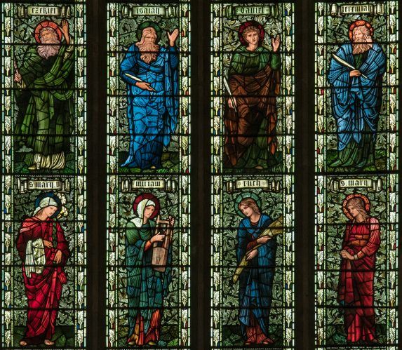 Edward Burne-Jones and Morris & Co., detail of 2nd and 3rd tiers of east window (1894-5), Holy Trinity Church, Sloane Street, London SW1. | Photo: Peter Hildebrand