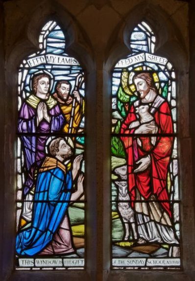 Bryan Tobias Evans and Celtic Studios, nave north window (1961), Church of St David, Betws, Ammanford, Dyfed. | Photo: Martin Crampin, Stained Glass in Wales