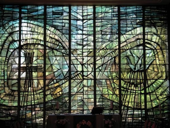 Geoffrey Clarke, Trinity window (1957), Church of All Saints, Stretford, Greater Manchester. Geoffrey Clarke, Trinity window (1957), Church of All Saints, Stretford, Greater Manchester. | Photo: Church of All Saints, Stretford.