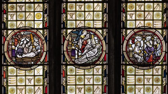 Ward & Hughes, detail of Chancel south window (1878), Church of St Guthlac, Market Deeping, Lincolnshire. Ward & Hughes, detail of Chancel south window (1878), Church of St Guthlac, Market Deeping, Lincolnshire. | Photo: Peter Hildebrand