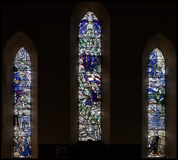 Louis Davis and James Powell & Sons, Benedicite windows (1910), St Colmon Parish Church, Colmonell, South Ayrshire. Louis Davis and James Powell & Sons, Benedicite windows (1910), St Colmon Parish Church, Colmonell, South Ayrshire. | Photo: Peter Hildebrand