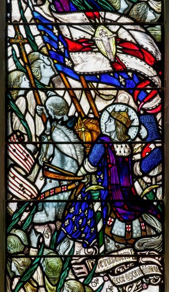 Louis Davis and James Powell & Sons, St Louis of France, detail of Benedicite windows (1910), St Colmon Parish Church, Colmonell, South Ayrshire. | Photo: St Colmon Parish Church