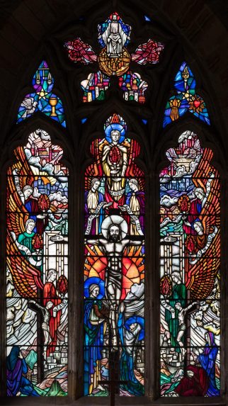 Rosemary Everett, Crucifixion east window (1946), Church of St Margaret, Horsmonden Rosemary Everett, Crucifixion east window (1946), Church of St Margaret, Horsmonden | Photo: Peter Hildebrand