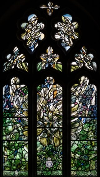 Henry Haig, PW Yvonne Fletcher Memorial window (1988), Church of St Leonard, Semley, Wiltshire. | Photo: Peter Hildebrand
