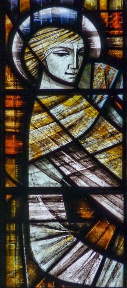 John Hayward, detail of St Michael, east window (1970), Church of St Michael & All Angels, Micheldean, Gloucestershire. | Photo: Andrew Taylor