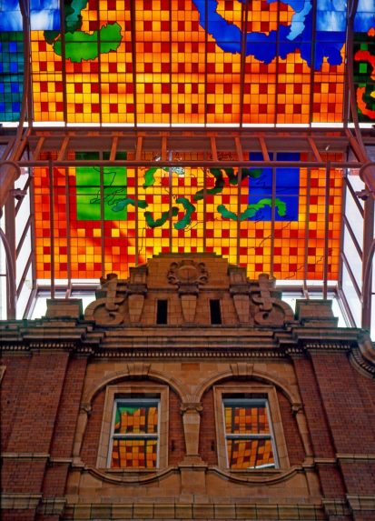 Brian Clarke, The Victorian Quarter (1989), Leeds, West Yorkshire. | Photo: www.brianclarke.co.uk © Brian Clarke