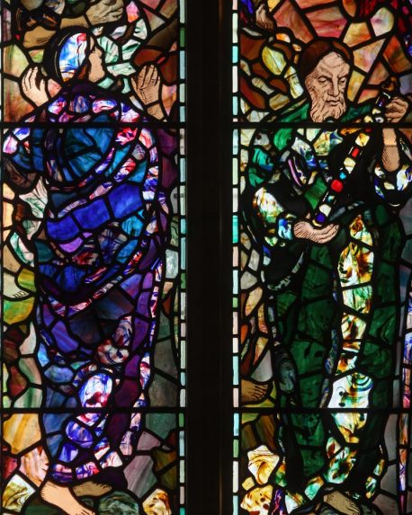 Leonard Walker and James Powell & Sons, detail of east window (1954), Church of St Peter & St Paul, Tonbridge, Kent. Leonard Walker and James Powell & Sons, detail of east window (1954), Church of St Peter & St Paul, Tonbridge, Kent. | Photo: Alan Brooks