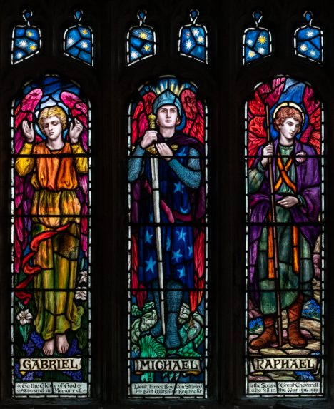 Mary Lowndes, Memorial window (1920), Church of St Peter, Great Cheverell, Wiltshire. | Photo: Peter Hildebrand