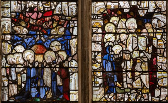 Detail of east window (15th century), Holy Spirit Chapel, , Church of St Mary Magdalene, Newark, Nottinghamshire. Detail of east window (15th century), Holy Spirit Chapel, , Church of St Mary Magdalene, Newark, Nottinghamshire. | Photo: Peter Hildebrand