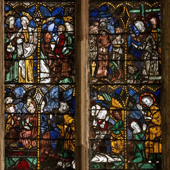 Detail of east window (14th century), Holy Spirit Chapel, , Church of St Mary Magdalene, Newark, Nottinghamshire. Detail of east window (14th century), Holy Spirit Chapel, , Church of St Mary Magdalene, Newark, Nottinghamshire. | Photo: Peter Hildebrand