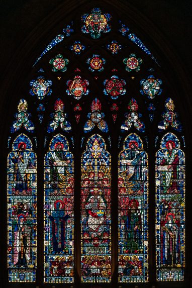Joseph E Nuttgens, east window (1952), Catholic Church of St Etheldreda, Ely Place, London. | Photo: Peter Hildebrand