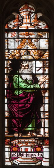William Peckitt, detail of north side window (1765-74), New College Chapel, Oxford. | Photo: Peter Hildebrand, reproduced by kind permission of the Warden & Scholars of New College, Oxford