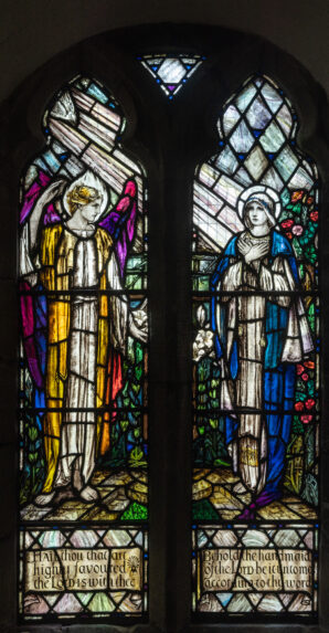 Theodora Salusbury, Annunciation window (1920(, Church of St James the Great, Birstall, Leicestershire. | Photo: Peter Hildebrand