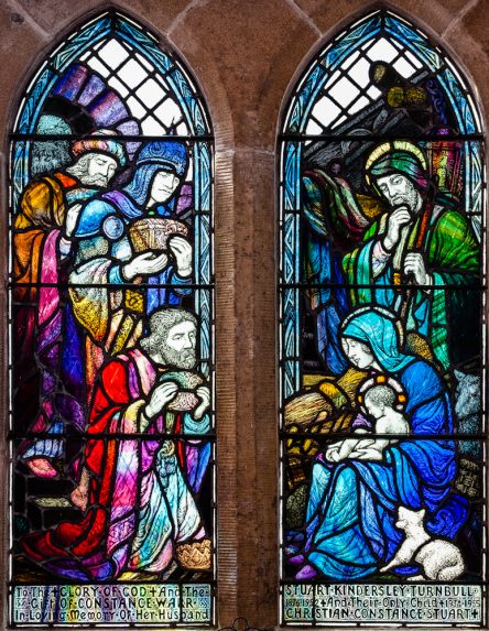 Charles E. Stewart, The Nativity and the Three Wise Men (1955), St Modan's Parish Church, Rosneath, Argyll & Bute. | Photo: Andrew Loutit