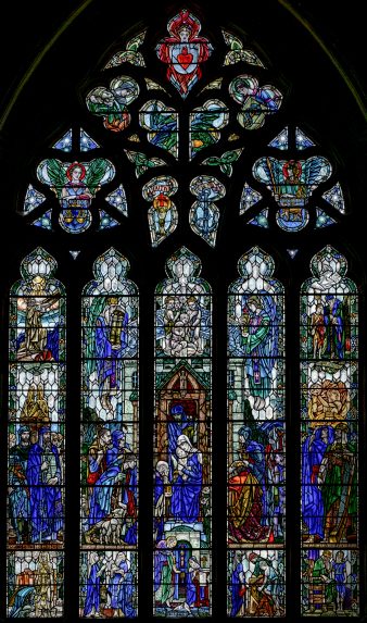 Douglas Strachan, Birth window east end (1929), Church of St Thomas the Martyr, Winchelsea, East Sussex. | Photo: Chris Parkinson