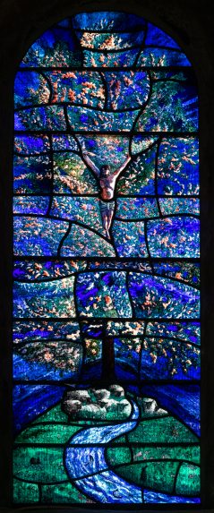 Roger Wagner, The Flowering Tree window (2012), Church of St Mary, Iffley, Oxfordshire. | Photo: Peter Hildebrand