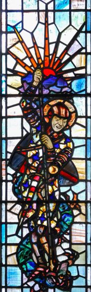 Leonard Walker, detail of north aisle window (1945), Church of St Mary & St Nicholas, Chetwode, Buckinghamshire. Leonard Walker, detail of north aisle window (1945), Church of St Mary & St Nicholas, Chetwode, Buckinghamshire. | Photo: Andrew Loutit