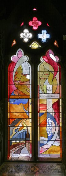 Cate Watkinson, Wakenshaw Memorial window (2004), Newcastle Roman Catholic Cathedral. | Photo: Cate Watkinson