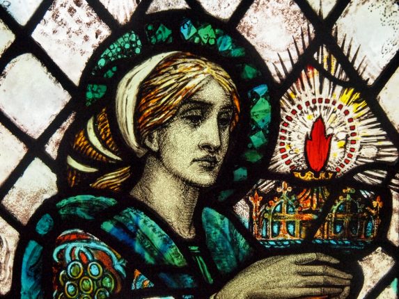 Alf Webster and Stephen Adam Studio, detail of James Watt Memorial window (1914), Cadder Parish Church, East Dunbartonshire. Alf Webster and Stephen Adam Studio, detail of James Watt Memorial window (1914), Cadder Parish Church, East Dunbartonshire. | Photo: Graham Finch