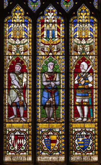 Thomas Willement, detail of west window (1859-60), Church of St Laurence, Ludlow, Shropshire. Thomas Willement, detail of west window (1859-60), Church of St Laurence, Ludlow, Shropshire. | Photo: Peter Hildebrand