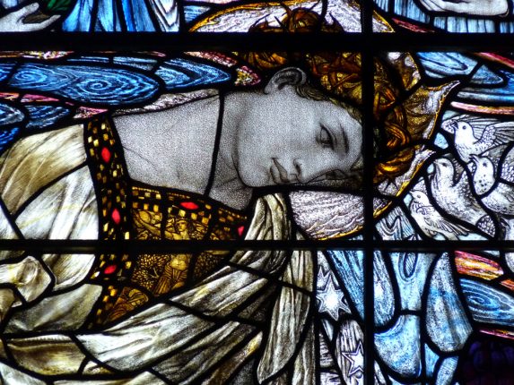 Henry Wilson, detail of Memorial window (1919), Church of St Michael & St John, West Ashton, Wiltshire. | Photo: Andrew Taylor