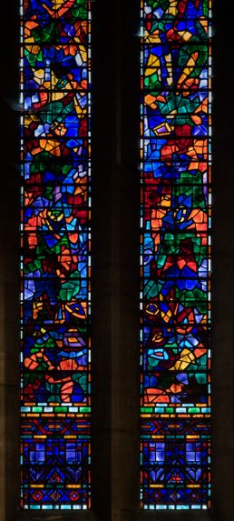 Alfred Aaron Wolmark, detail of west window (1913), Church of St Mary, Slough. Alfred Aaron Wolmark, detail of west window (1913), Church of St Mary, Slough. | Photo: Peter Hildebrand