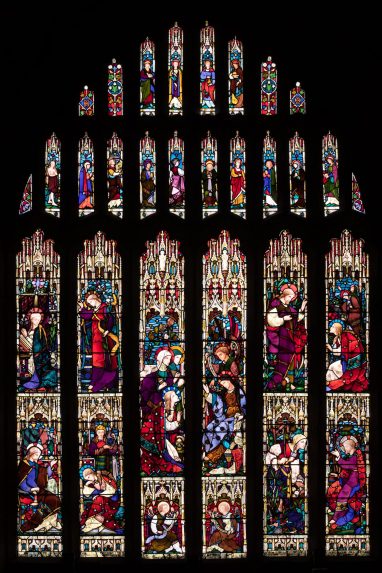 Heaton, Butler & Bayne, west window (c.1866), Bradford Cathedral. | Photo: Peter Hildebrand