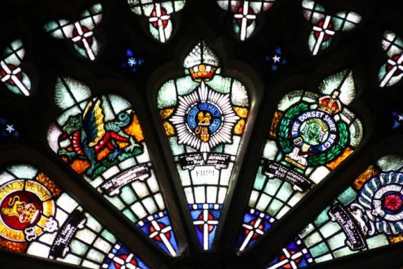A. J. Davies, detail of rose window (1920), Church of St John Baptist, Bradley Green, Worcestershire. | Photo: Roy Albutt