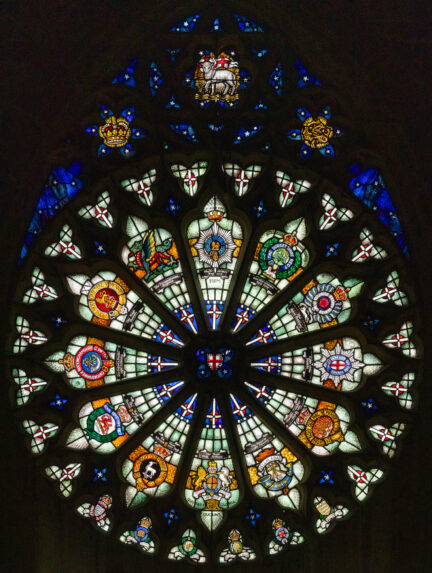 A. J. Davies, rose window (1920), Church of St John Baptist, Bradley Green, Worcestershire. | Photo: Peter Hildebrand