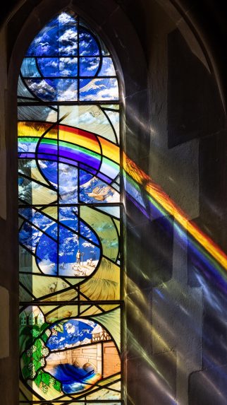 Grace Ayson and The Cathedral Studios, detail of Tom's window (2019), Church of St Peter, Bridge, Kent. Grace Ayson and The Cathedral Studios, detail of Tom's window (2019), Church of St Peter, Bridge, Kent. | Photo: Peter Hildebrand