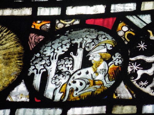 Detail of 14th & 15th century glass, Chapel of St John, Church of St Mary Redcliffe, Bristol. | Photo: Steve Clare