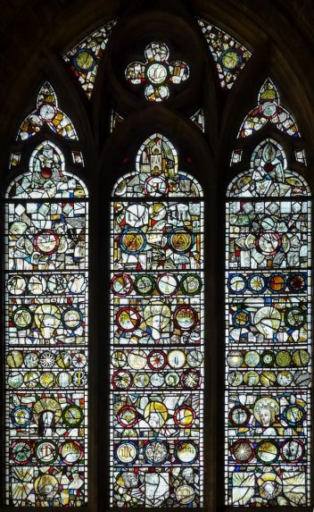 14th & 15th century glass, Chapel of St John, Church of St Mary Redcliffe, Bristol. | Photo: Peter Hildebrand