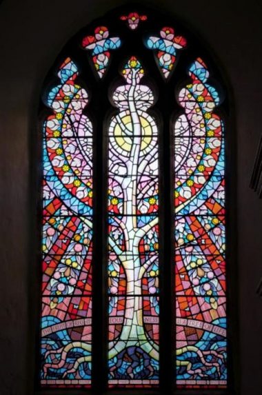 John Petts, The Desert shall Rejoice and Bloom (1979), Church of St Peter, Carmarthen. | Photo: Martin Crampin, Stained Glass in Wales