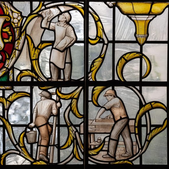 Christopher Webb, detail of The Wren window (1959), Church of St Lawrence Jewry, London EC2. Christopher Webb, detail of The Wren window (1959), Church of St Lawrence Jewry, London EC2. | Photo: Peter Hildebrand