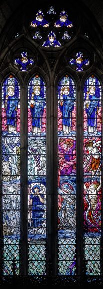 Louis Davis and James Powell & Sons, Chaos, from the Benedicite windows (1915), Dunblane Cathedral, Stirling. | Photo: Ewing Wallace