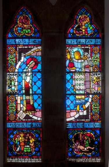 Richard Stubington, The Annunciation and Scenes from the Gospels (1926), Church of St Mary's Church, Denbigh, Clwyd. Richard Stubington, The Annunciation and Scenes from the Gospels (1926), Church of St Mary's Church, Denbigh, Clwyd. | Photo: Martin Crampin, Stained Glass in Wales