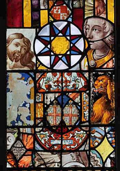 Detail of east window (14th - 19th centuries), Church of St Mary, Denton, Norfolk. Detail of east window (14th - 19th centuries), Church of St Mary, Denton, Norfolk. | Photo: Mike Dixon