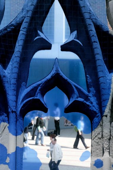 Katayoun Dowlatshahi, detail of 'Exeter Traceries' panel (2007), Bedford Square, Exeter. Katayoun Dowlatshahi, detail of 'Exeter Traceries' panel (2007), Bedford Square, Exeter. | Photo: Katayoun Dowlatshahi