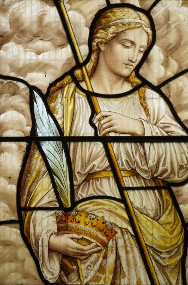 Heaton, Butler and Bayne, detail of apse window (1888), Church of St Nicholas, East Grafton, Wiltshire. Heaton, Butler and Bayne, detail of apse window (1888), Church of St Nicholas, East Grafton, Wiltshire. | Photo: Sasha Ward