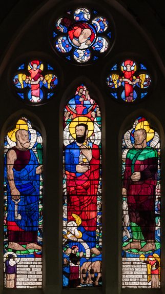 Wilhelmina Geddes, Christ calling St Peter & St Andrew (1938-44), Church of St Peter, Lampeter, Ceredigion. Wilhelmina Geddes, Christ calling St Peter & St Andrew (1938-44), Church of St Peter, Lampeter, Ceredigion. | Photo: Peter Hildebrand