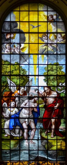 Joshua Price, The Baptism of Christ window (1719-21), Church of St Michael and All Angels, Great Witley, Worcester. | Photo: Peter Hildebrand