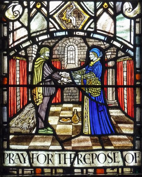 Margaret Agnes Rope, detail of the English Martyrs window (1929), Holy Name of Jesus Catholic Church, Birkenhead, Wirral. Margaret Agnes Rope, detail of the English Martyrs window (1929), Holy Name of Jesus Catholic Church, Birkenhead, Wirral. | Photo: Arthur rope